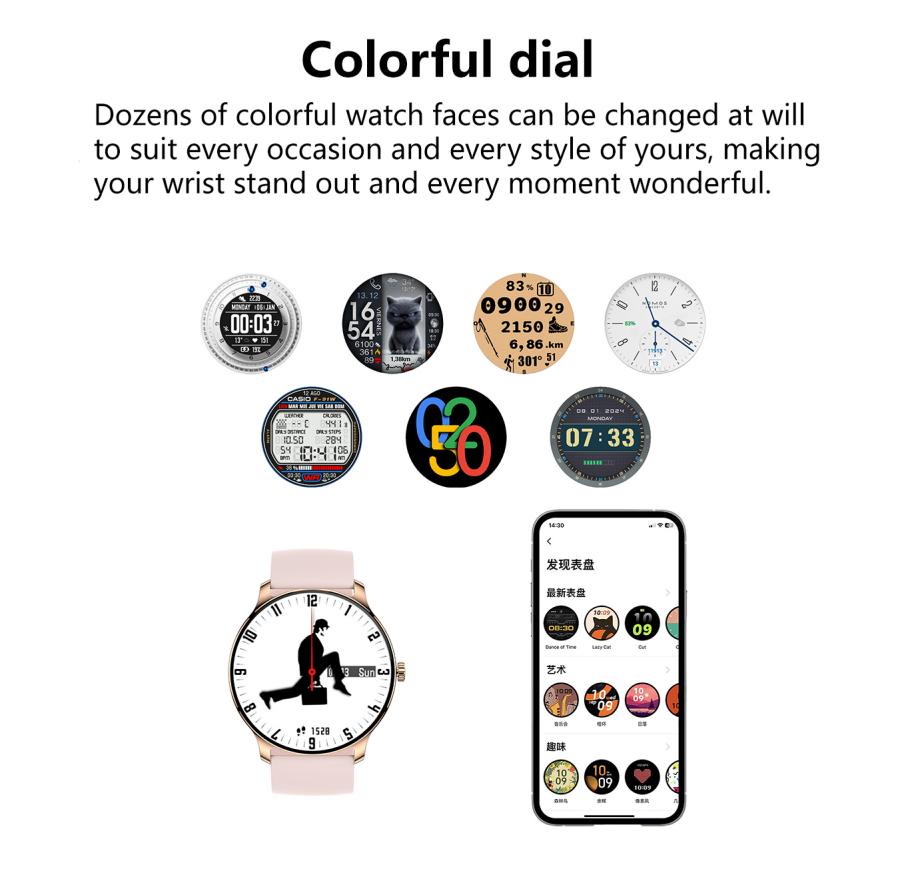 Ultra Slim Smart Watch For Men Women, 1.43 AMOLED Screen Fitness Watches ,  LP67 Outdoor Watch For Android Ios