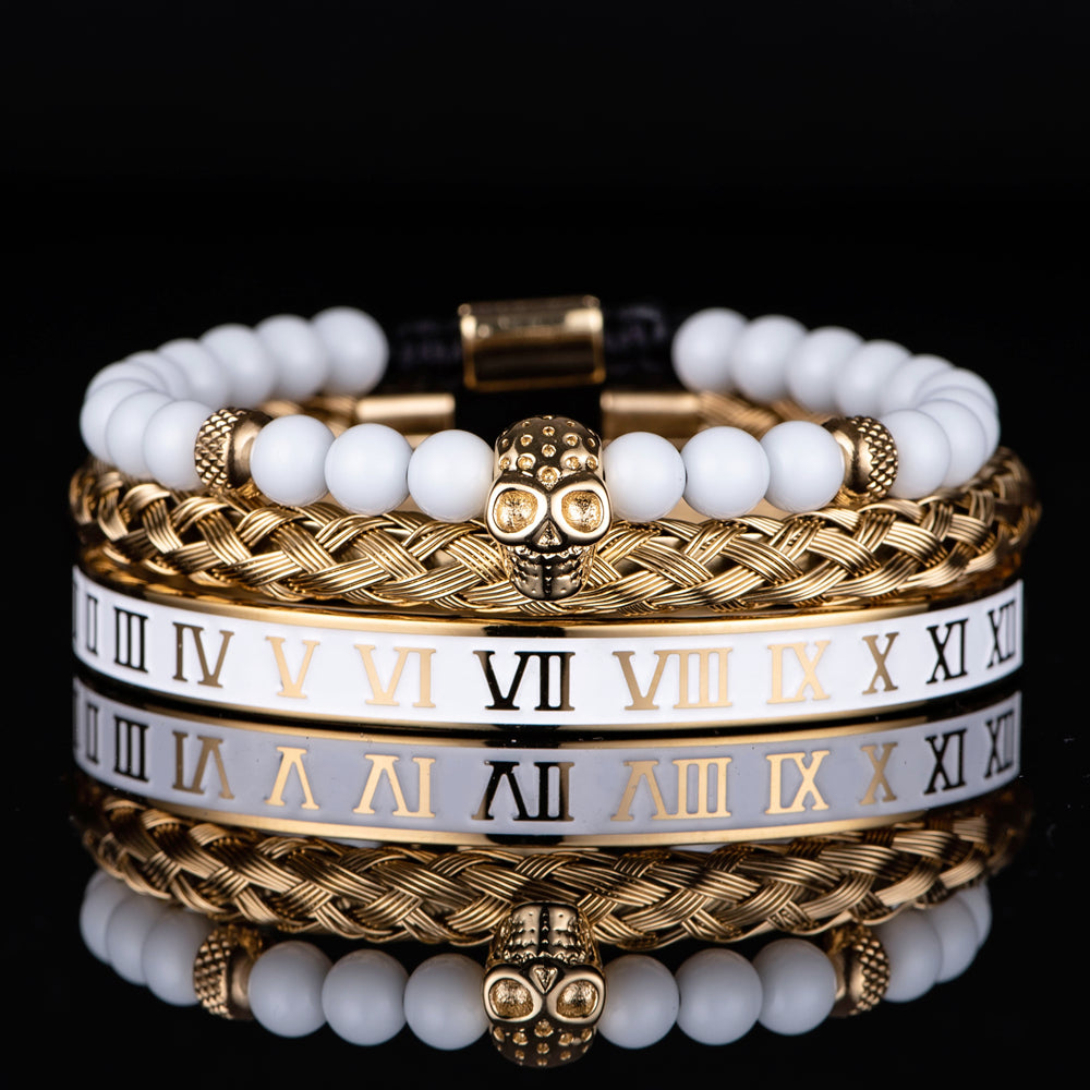 Crown With Roman Numerals Stainless Steel Bracelet