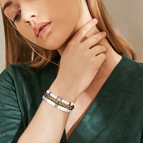 Crown With Roman Numerals Stainless Steel Bracelet