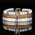 Crown With Roman Numerals Stainless Steel Bracelet