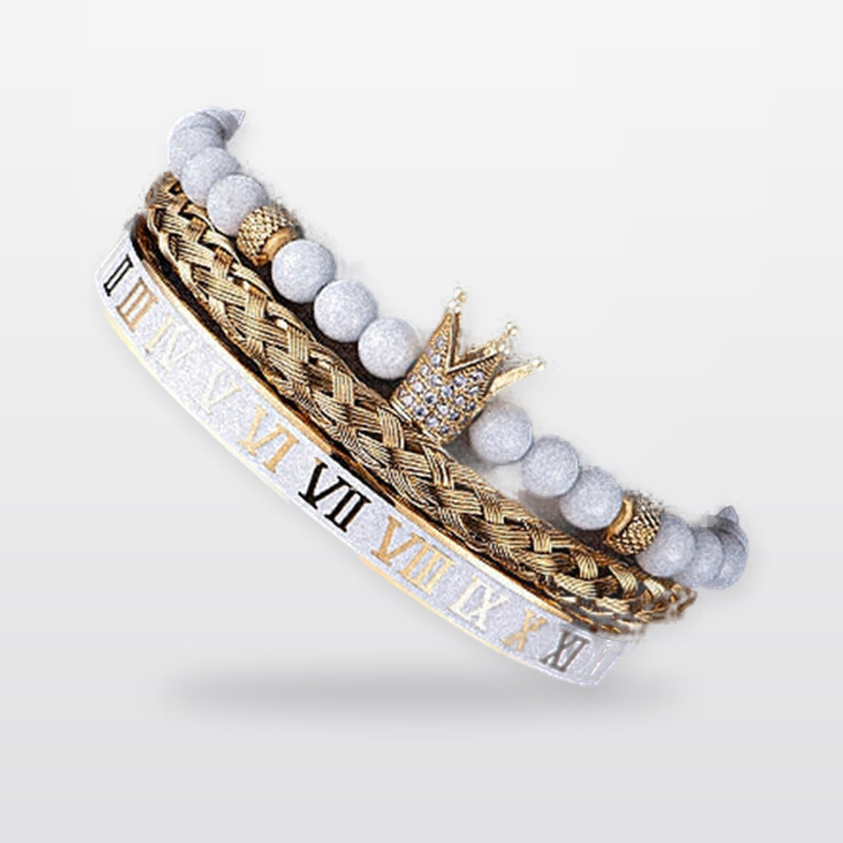 Crown With Roman Numerals Stainless Steel Bracelet