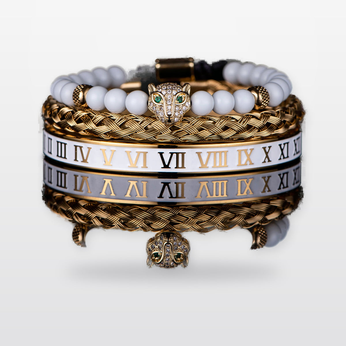 Crown With Roman Numerals Stainless Steel Bracelet